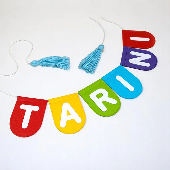 Personalized Handmade Rainbow Theme Felt Bunting For Kids