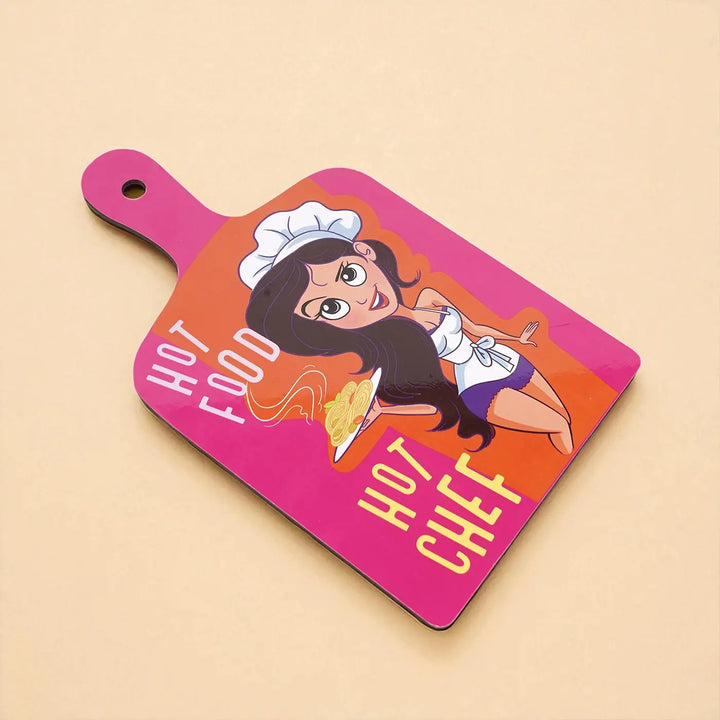 Printed Hot Chef Hot Food Theme MDF Wood Wall Decor