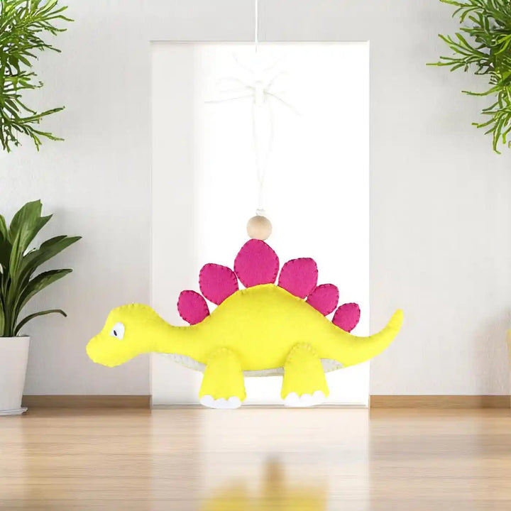 Handmade Stegosaurus Dinosaur Felt Hanging For Kids