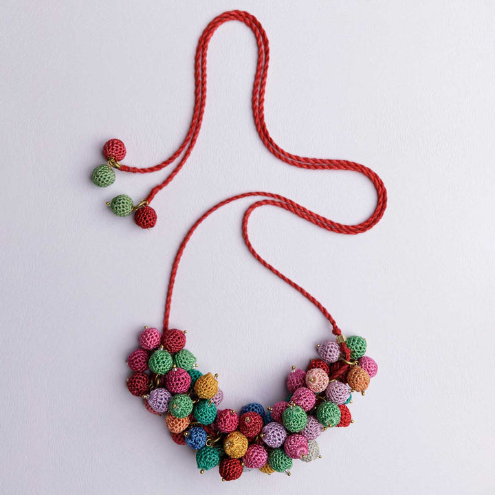 Handmade Crochet Multicolor Guldasta Necklace
