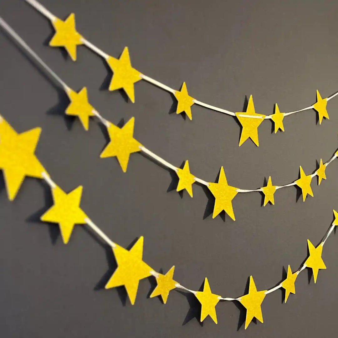 Golden Stars Theme Paper Bunting