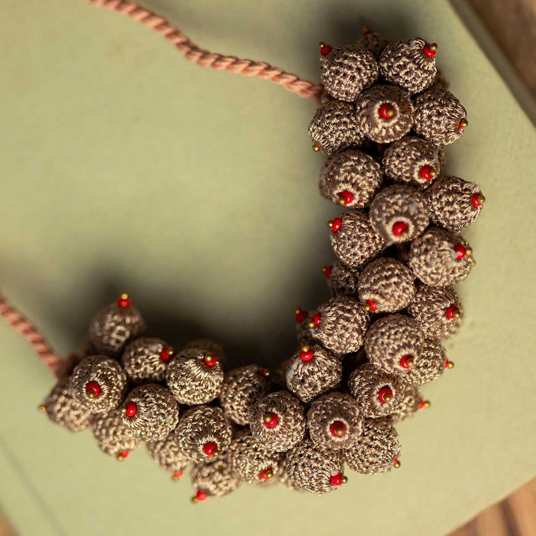 Handmade Crochet Rose Gold Devi Necklace