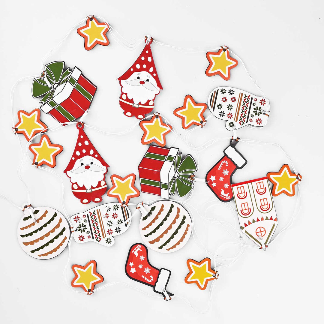 3 m, 14 Bulbs | Decorative Pine Wood Bobble, Gift & House LED Fairy Light