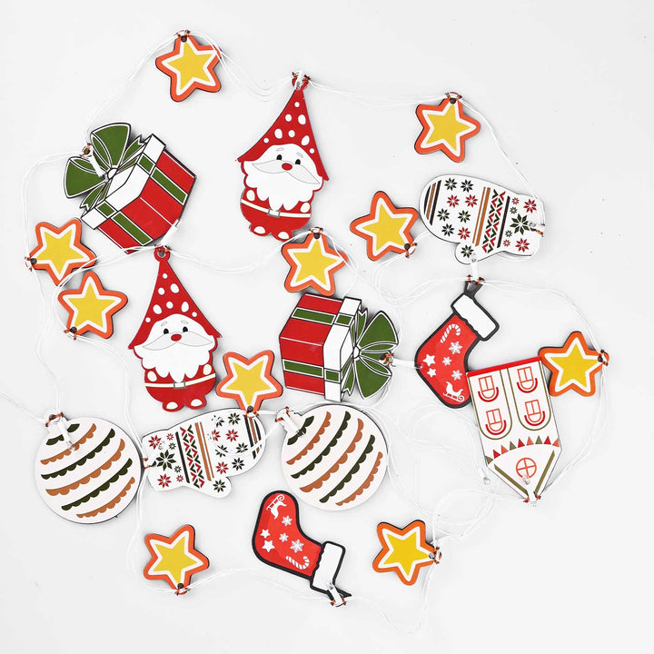 3 m, 14 Bulbs | Decorative Pine Wood Bobble, Gift & House LED Fairy Light