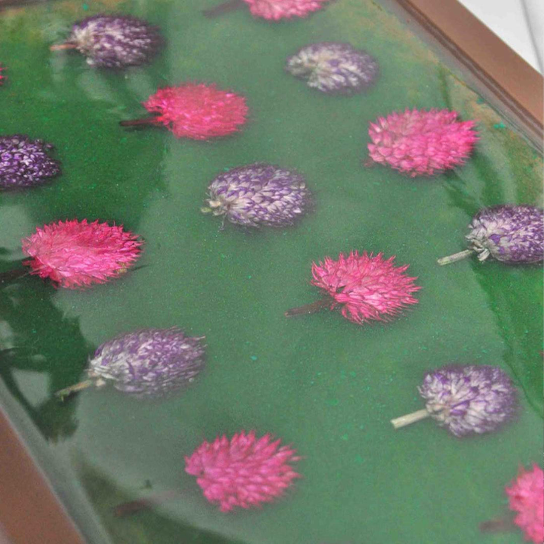 Personalized Pink And Purple Floral Wooden Trinket Box