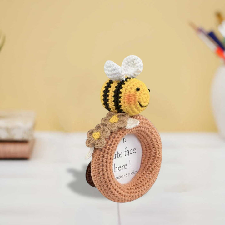 Handmade Crochet Honeybee Theme Photo Frame for Kids
