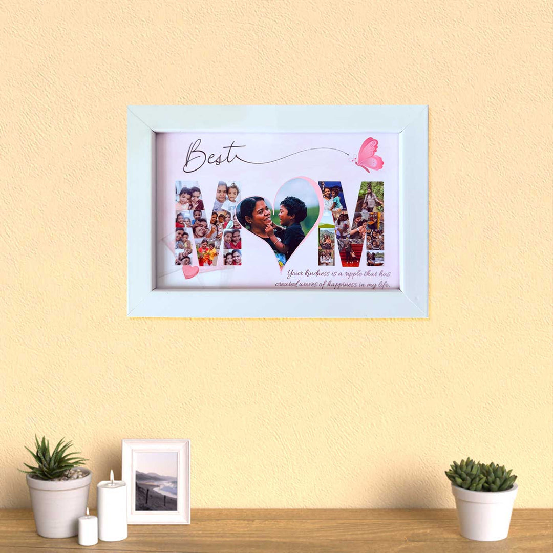 Photo Personalized "Best Mom" Wooden Framed Decorative Plaque For Mothers