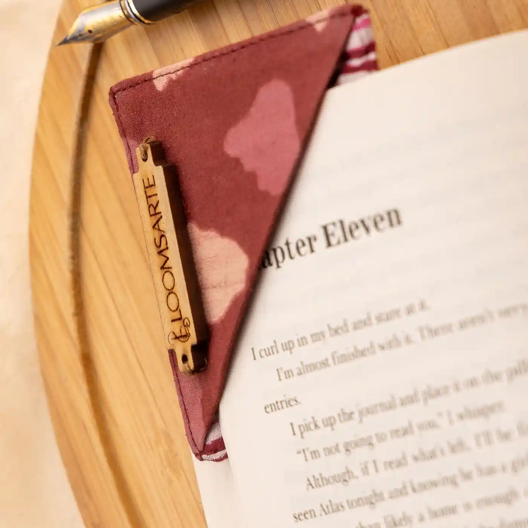 Handmade Red Bagru Cotton Ecofriendly Square Bookmark Traditional Charm | 3 x 3 inch