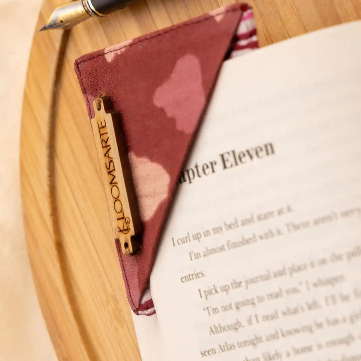 Handmade Red Bagru Cotton Ecofriendly Square Bookmark Traditional Charm | 3 x 3 inch