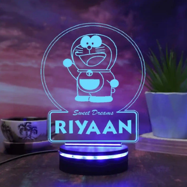 Personalized Engraved Doremon Theme Acrylic Table Lamp