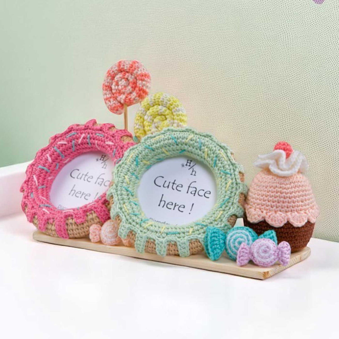 Handmade Crochet Sugar Rush Theme Photo Frame for Kids