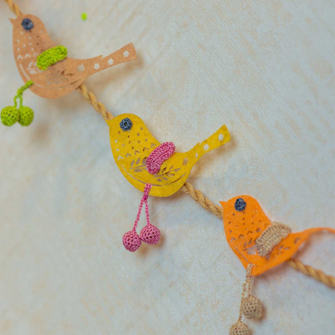 Handmade Crochet Birds Feather Design Bunting