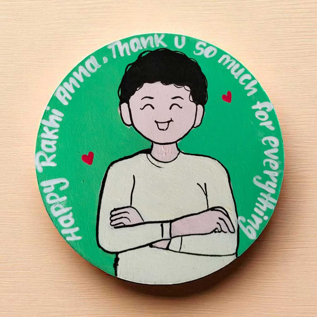 Photo Personalized Hand-Painted Brother Design Mdf Wood Fridge Magnet