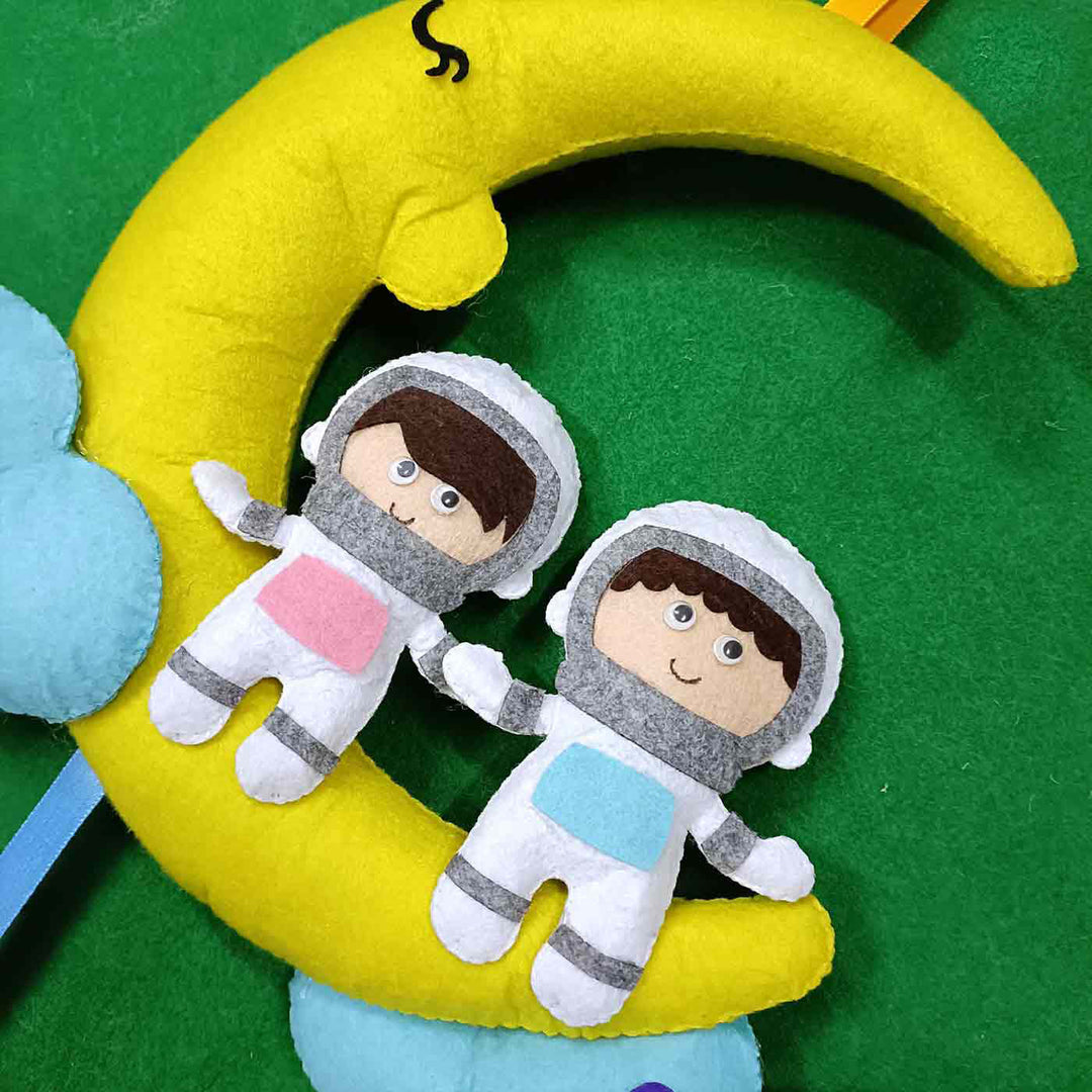 Handcrafted Personalized Moon & Astronaut Felt Bunting for Kids