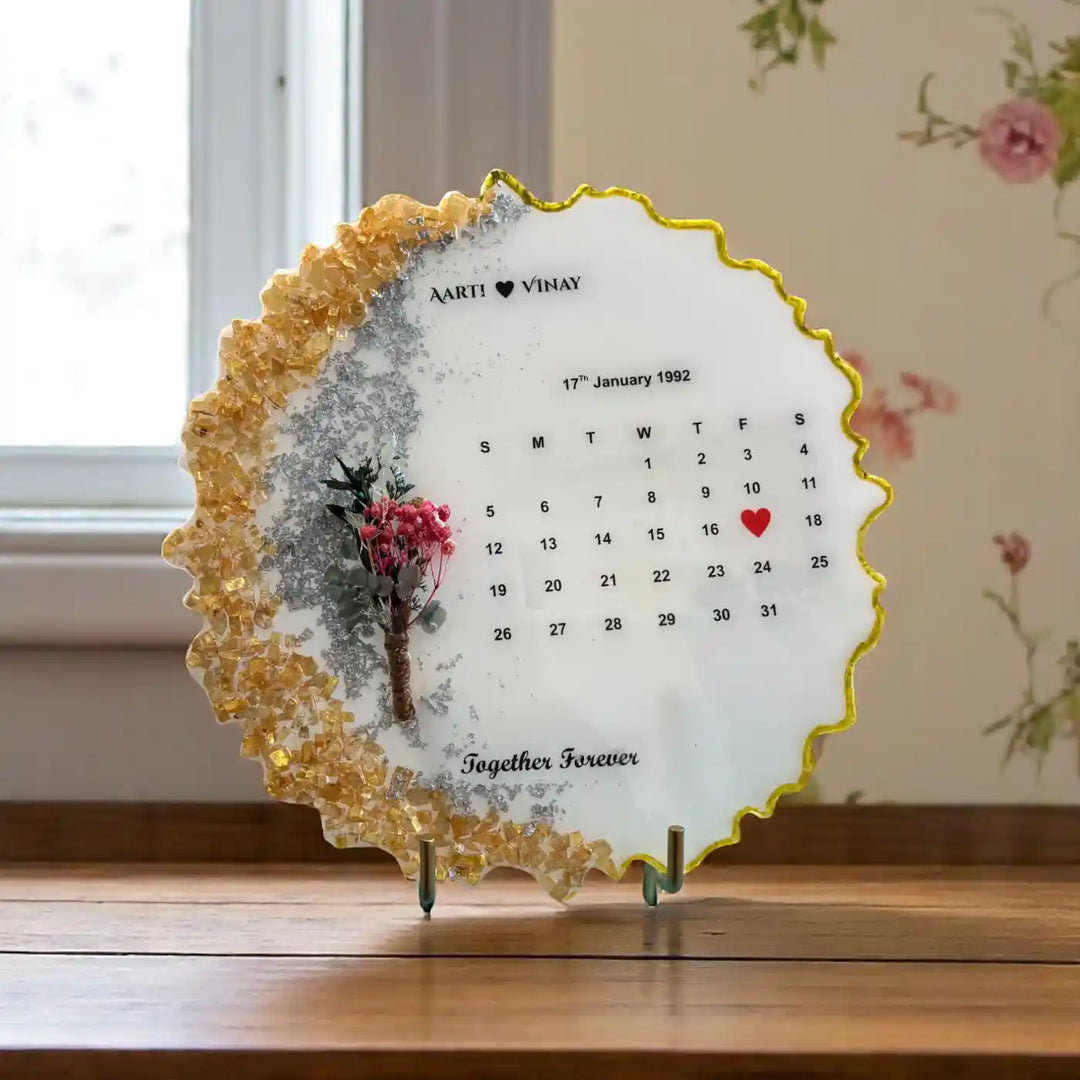 Personalized Handmade Anniversary Theme Resin Decorative Plaque