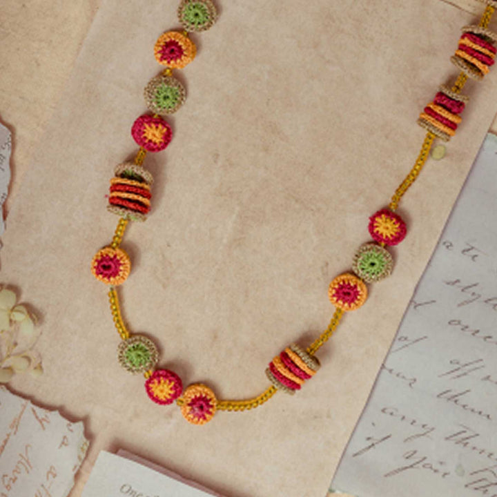 Handmade Crochet Gulnaar Jhilmil Tikkis Necklace
