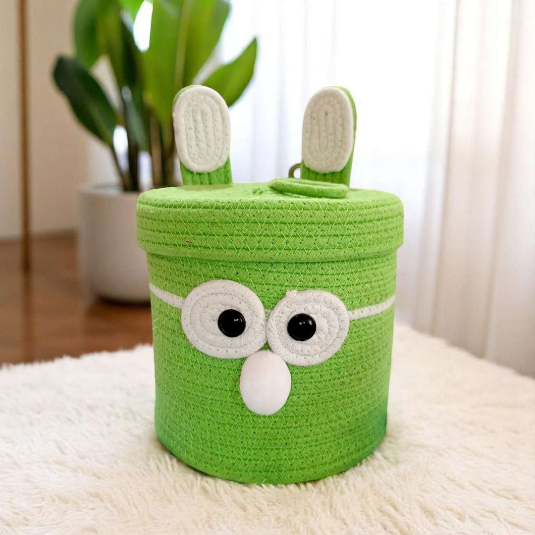 Bunny Coil Basketry Handmade Cotton Rope Basket For Kids