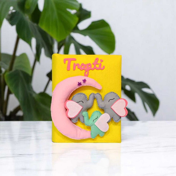 Personalized 3D Elephant Family Theme Felt Photo Album For Kids