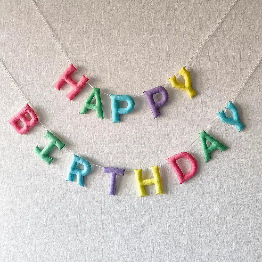 Handmade Joyful Design Felt Happy Birthday Banner