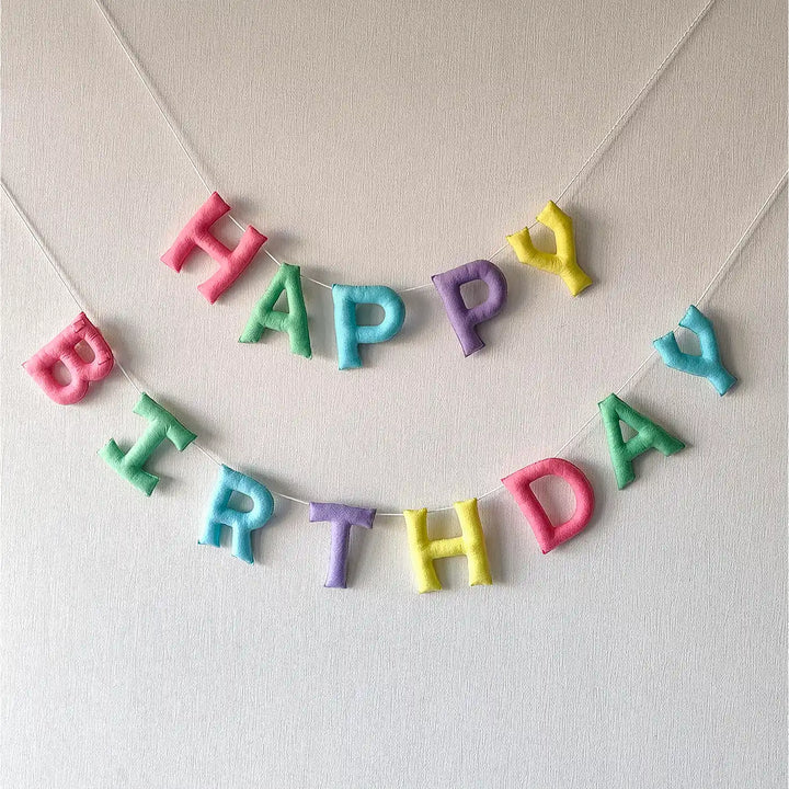 Handmade Joyful Design Felt Happy Birthday Banner