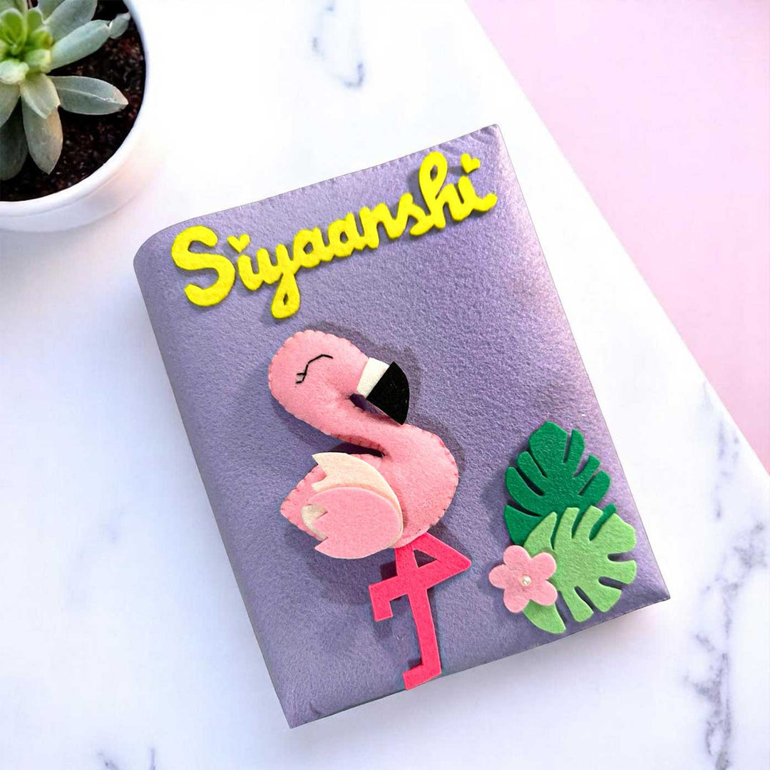Personalized 3D Flamingo Theme Felt Photo Album For Kids