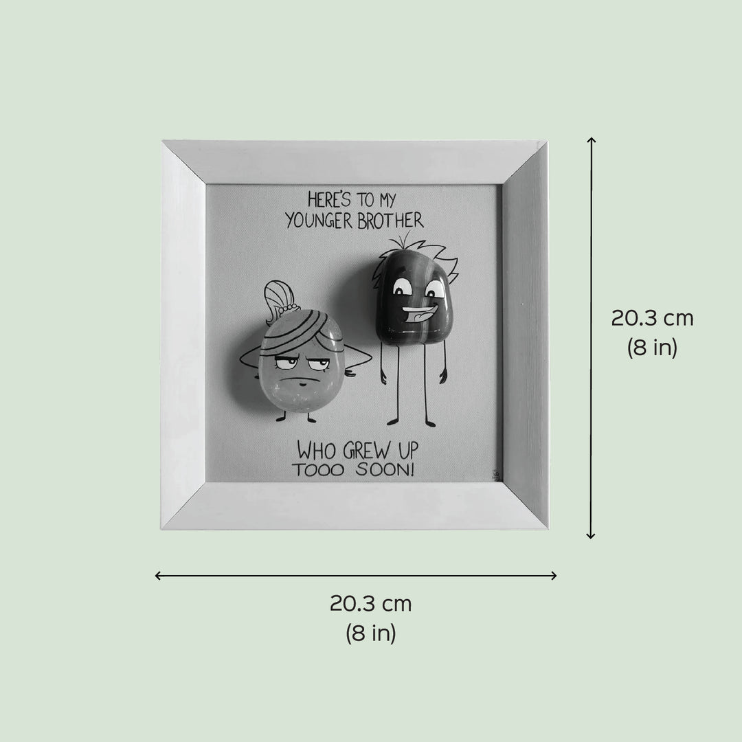 Personalized Pebble Art "Grew Up Too Soon" Wooden Decorative Plaque For Siblings