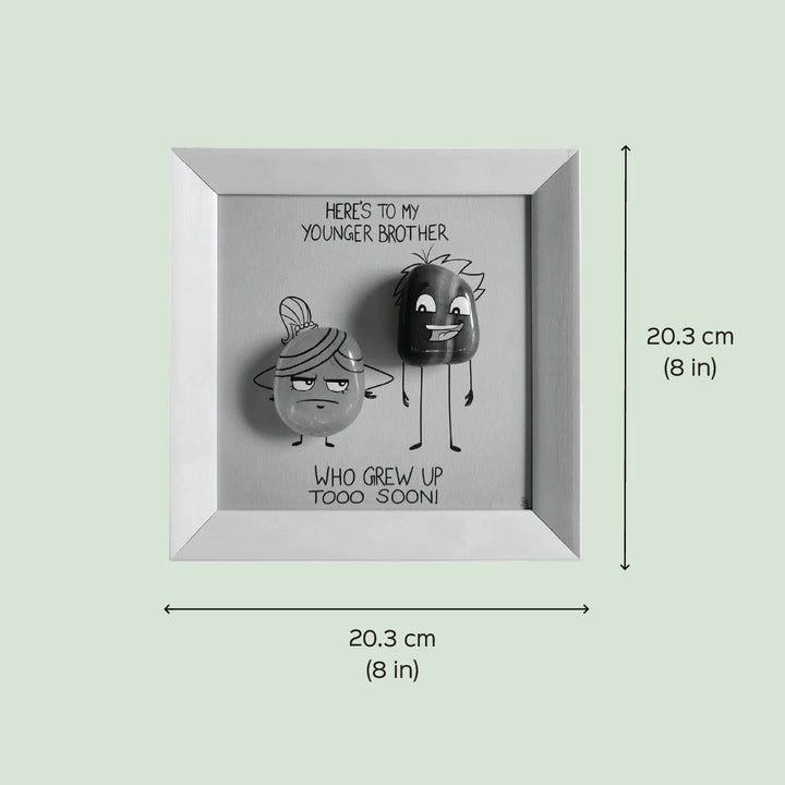 Personalized Pebble Art "Grew Up Too Soon" Wooden Decorative Plaque For Siblings