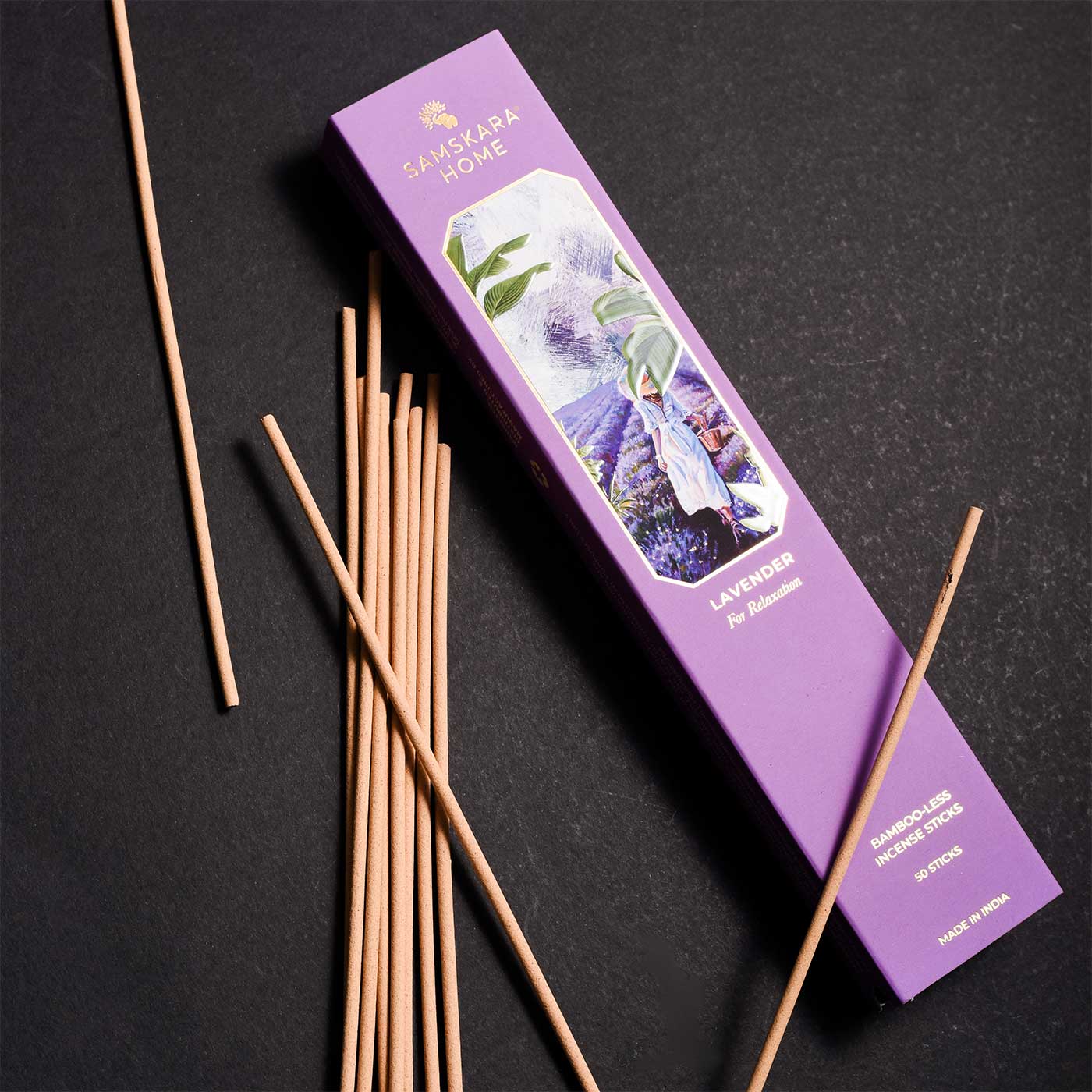 Buy Handmade Lavender Natural Bamboo Free Incense Stick