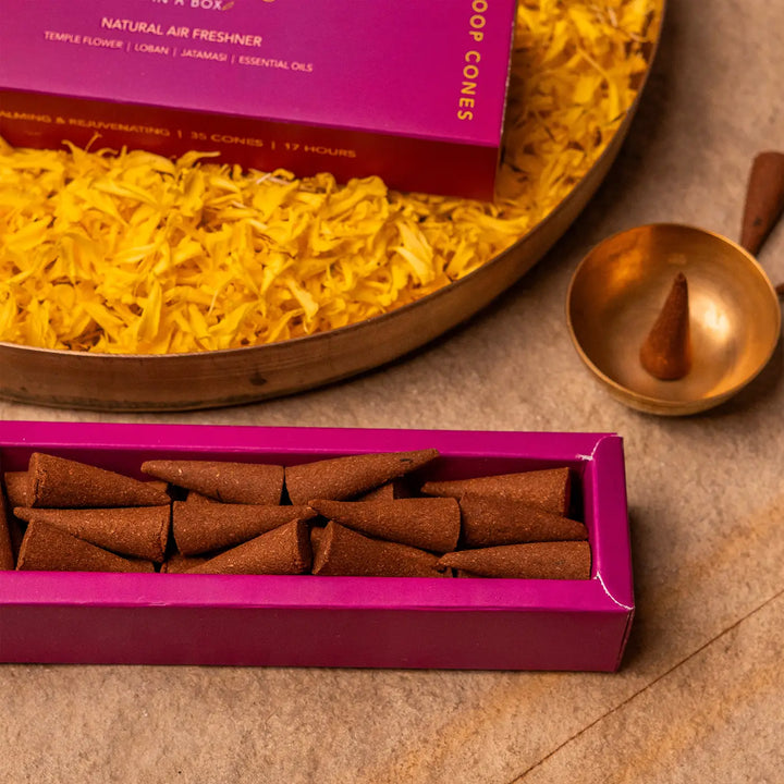 Handmade Aromatic Sambrani / Loban Cone | Set Of 35