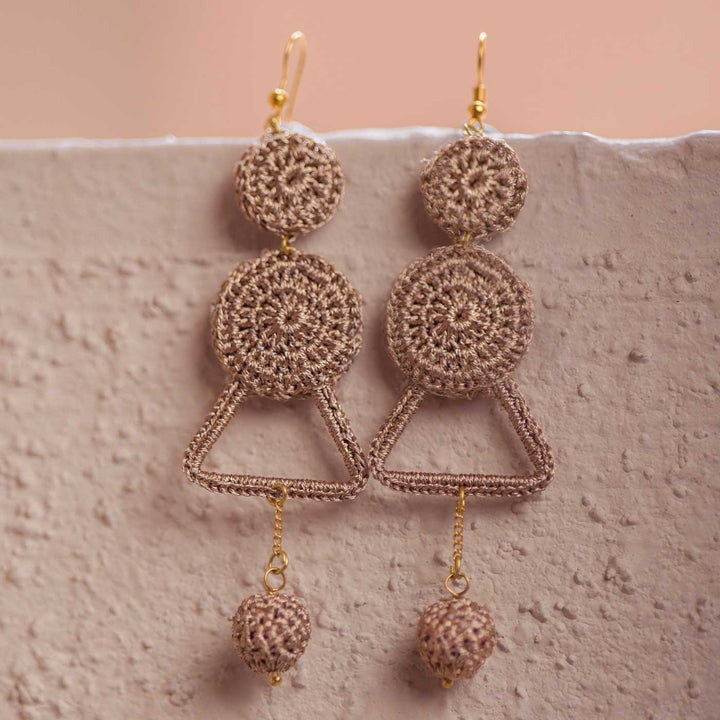 Handmade Crochet Shimmer Layered Dangler Earrings
