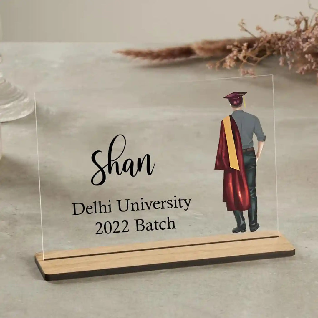 Personalized Boys Graduation Theme Acrylic Decorative Plaque