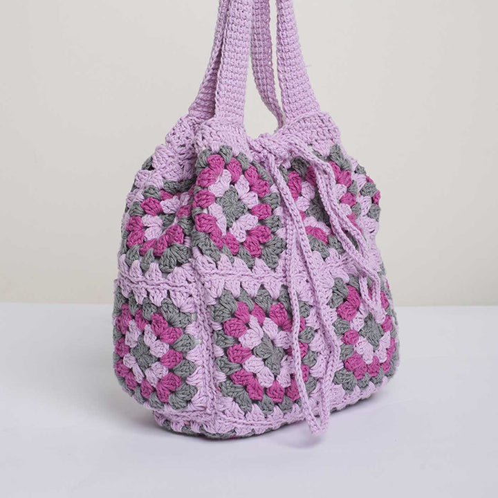 Handmade Crochet The Purple Cotton Tote Bag