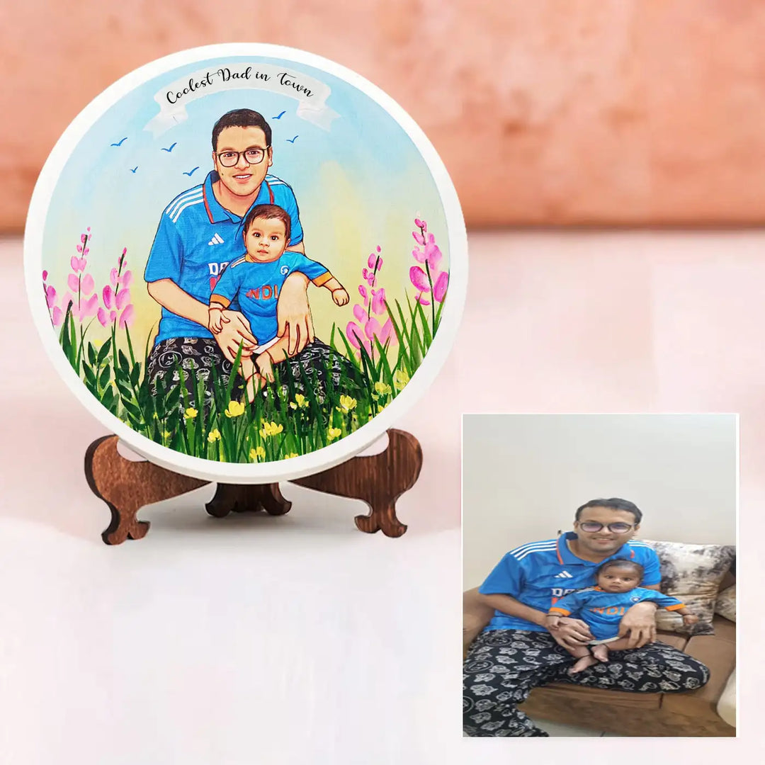 Photo Caricature Name Plate with Stand