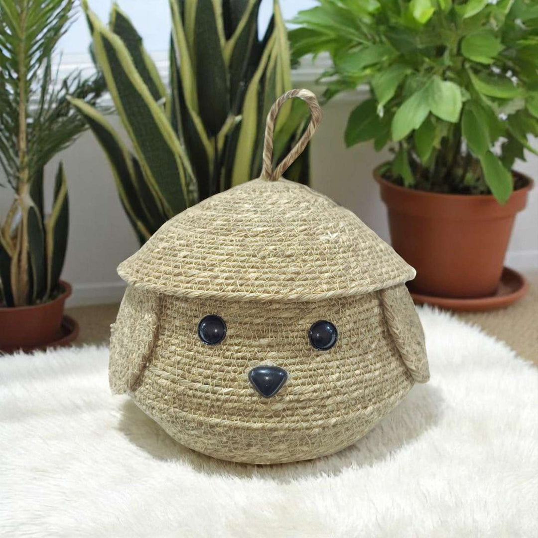 Handmade Coil Basketry Cute Matka Jute Baskets For Kids