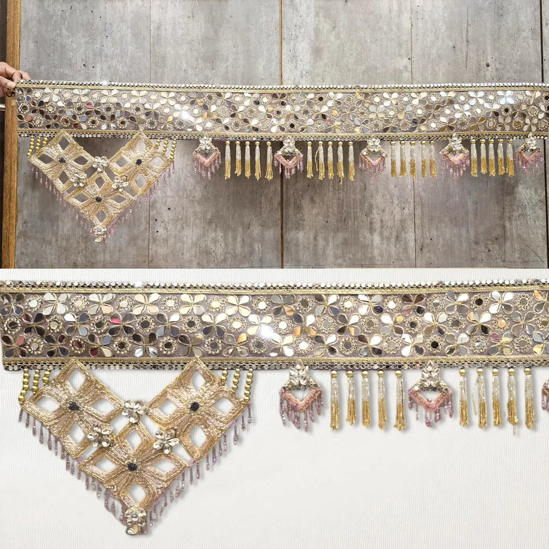 Handmade Mirror Work Gold & Silver Designer Toran