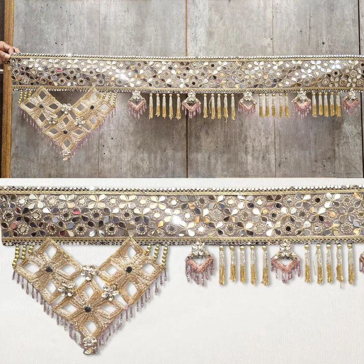 Handmade Mirror Work Gold & Silver Designer Toran