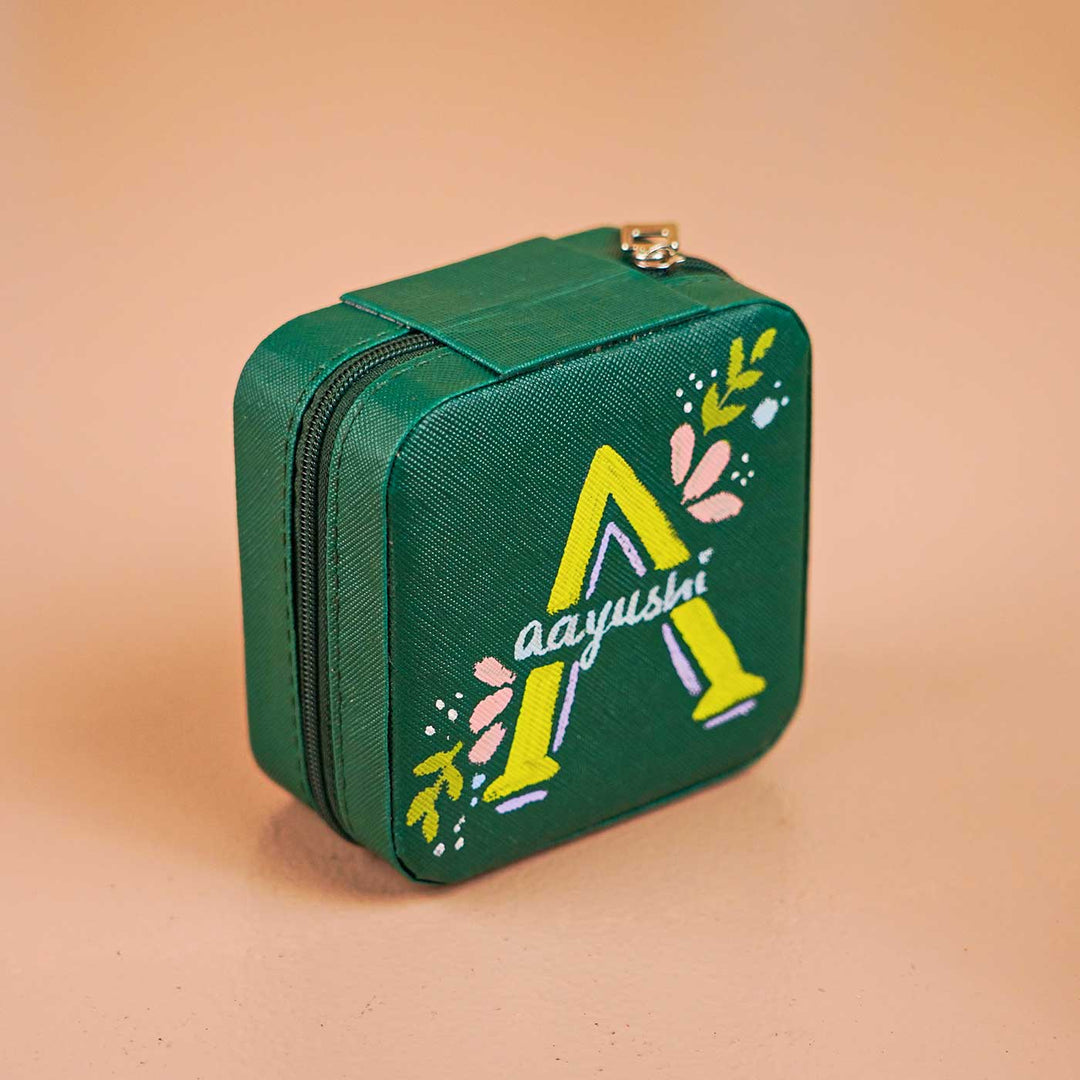 Personalized Handmade Floral Theme Leather Jewellery Box