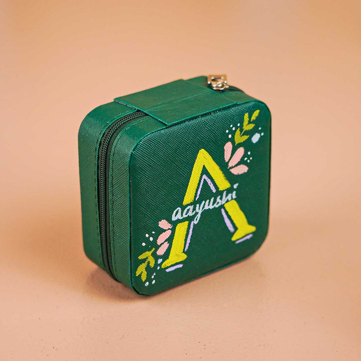 Personalized Handmade Floral Theme Leather Jewellery Box