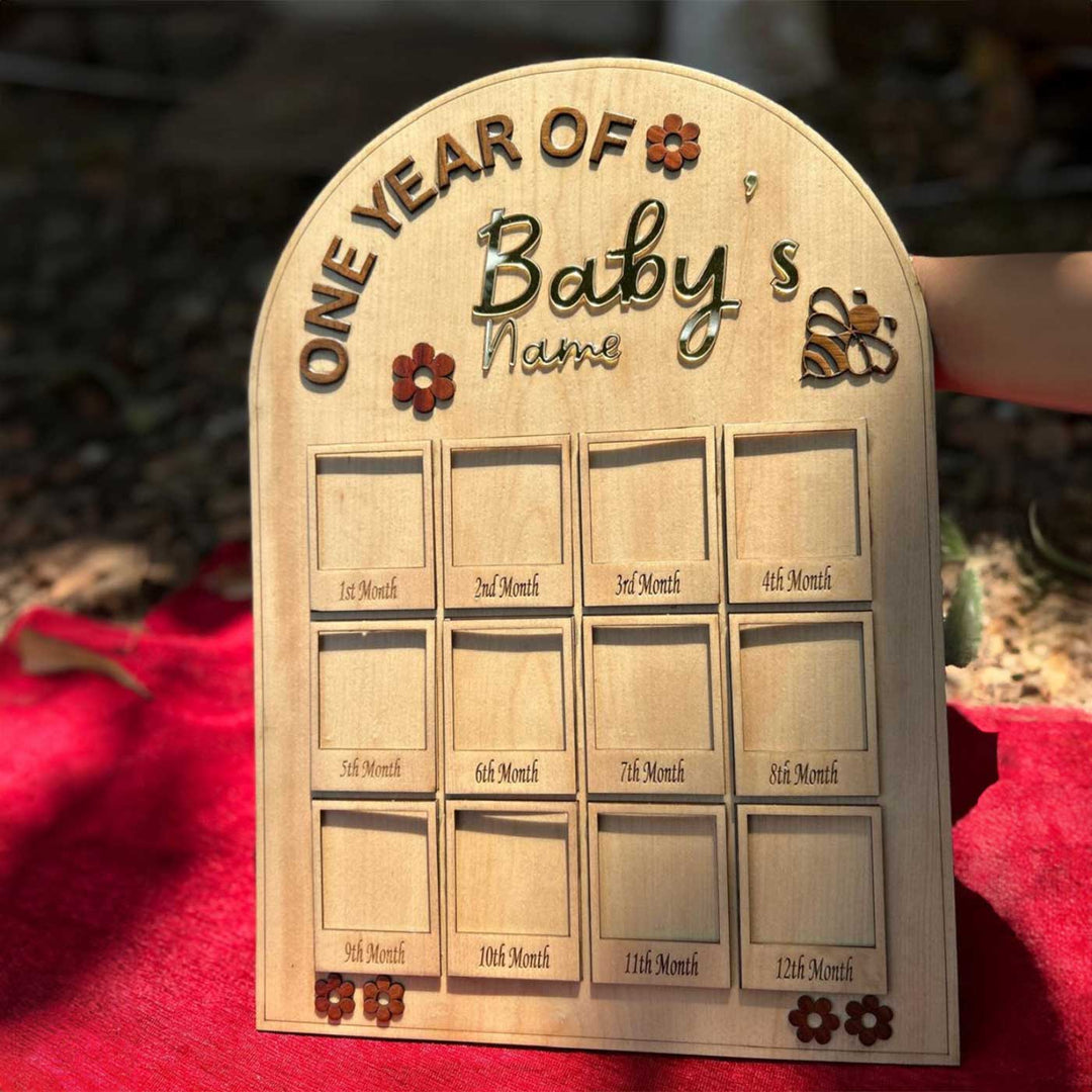 Photo Personalized One year Wooden Frame For New Born