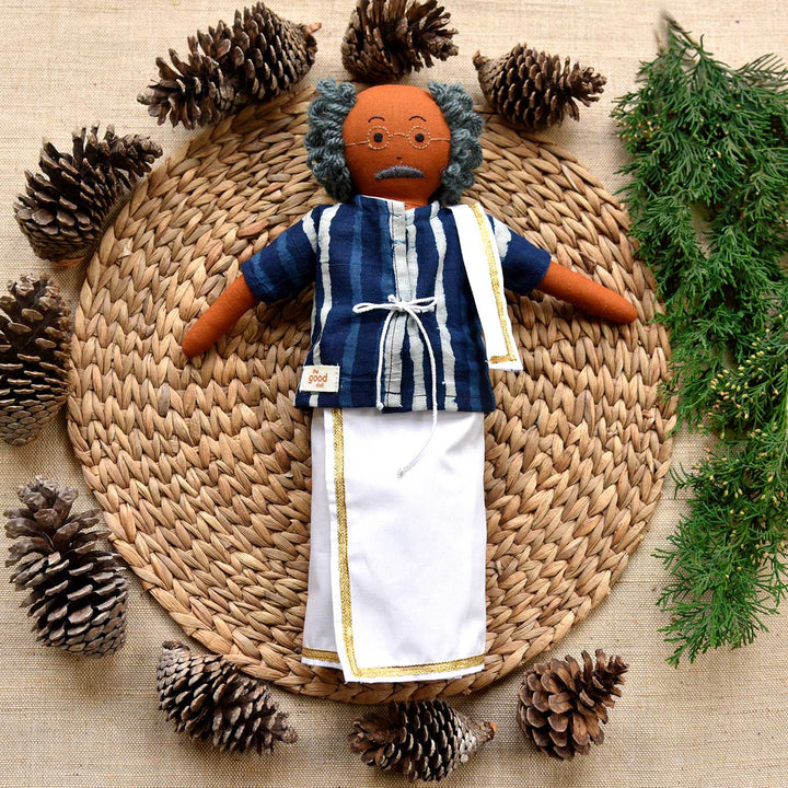 Nilah's Tatha (Grandfather) In Shirt & Pant | Soft Hand-Stitched Sustainable Indian Play Doll