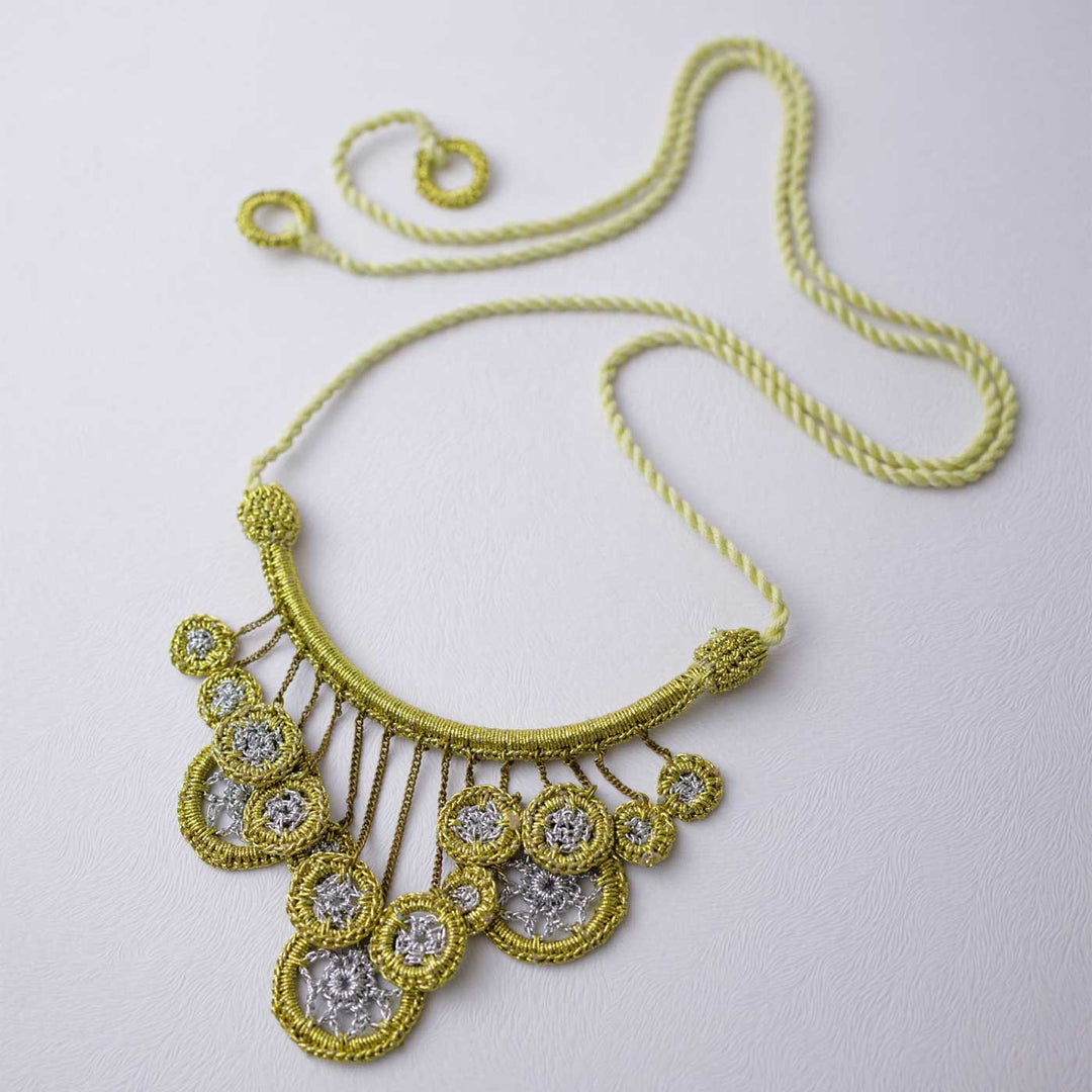 Handmade Crochet Shimmer Araa Necklace