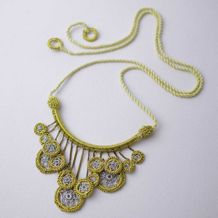 Handmade Crochet Shimmer Araa Necklace