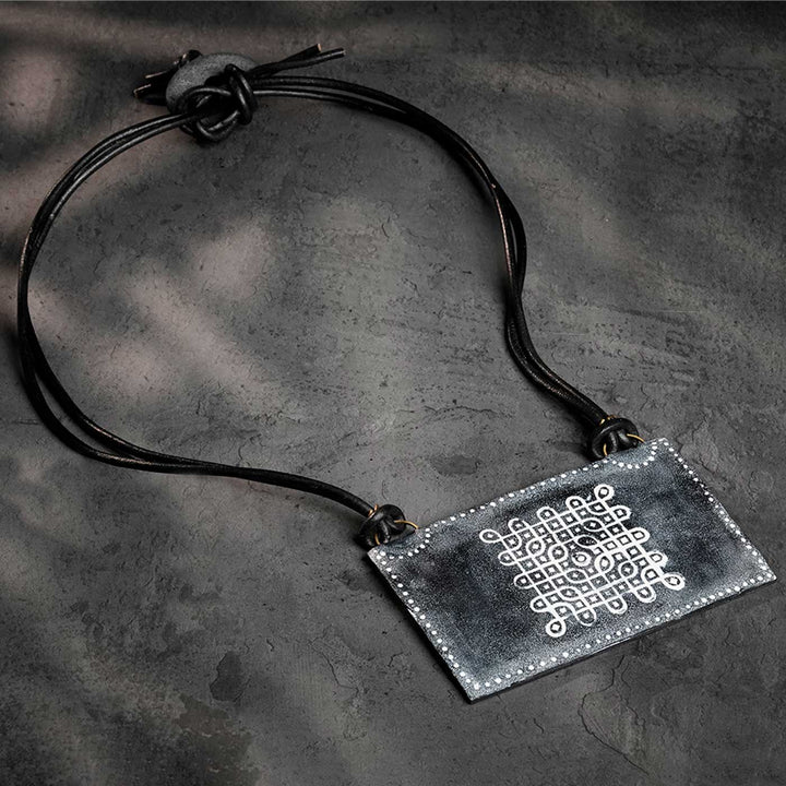 Handmade Polymer Clay Mylapore Kapaleeshwarar Temple Design Reversible Necklace