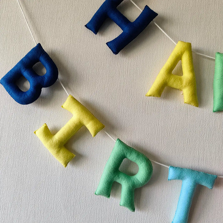 Handmade Colour Pop Design Felt Happy Birthday Banner