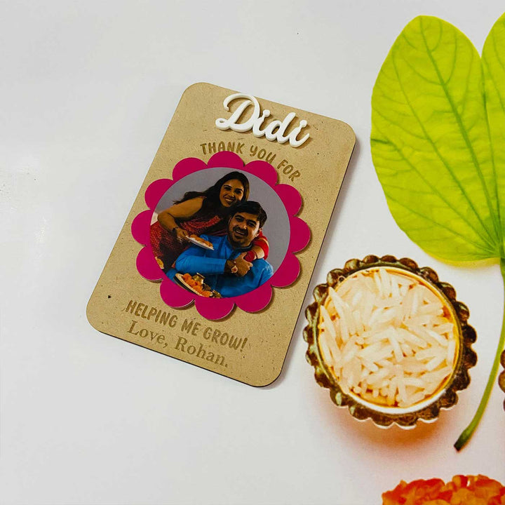 Photo Personalized Handmade Flower Theme Mdf Wood Fridge Magnet For Sisters