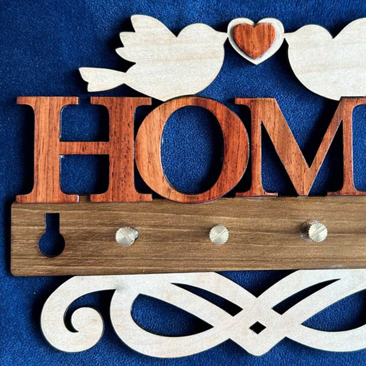 Home With Birds Laser - cut Wooden Key Hanger