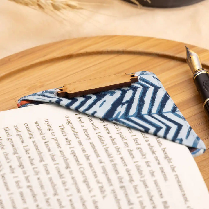 Handmade Blue Zebra Cotton Quirky & Artistic Ecofriendly Square Bookmark | 3 x 3 inch