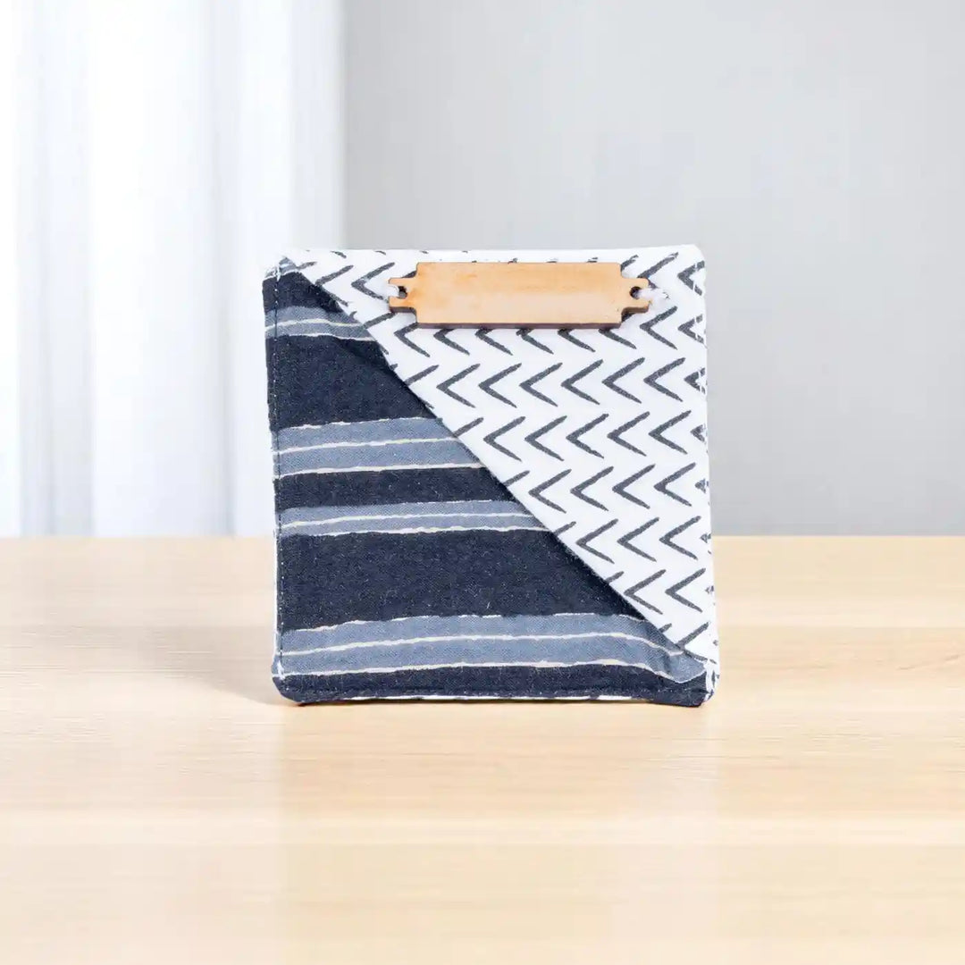 Handmade Black And White Cotton Ecofriendly Square Bookmark | 3 x 3 inch