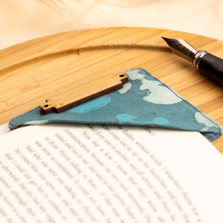 Handmade Green Lagoon Cotton Ecofriendly Square Bookmark | 3 x 3 inch