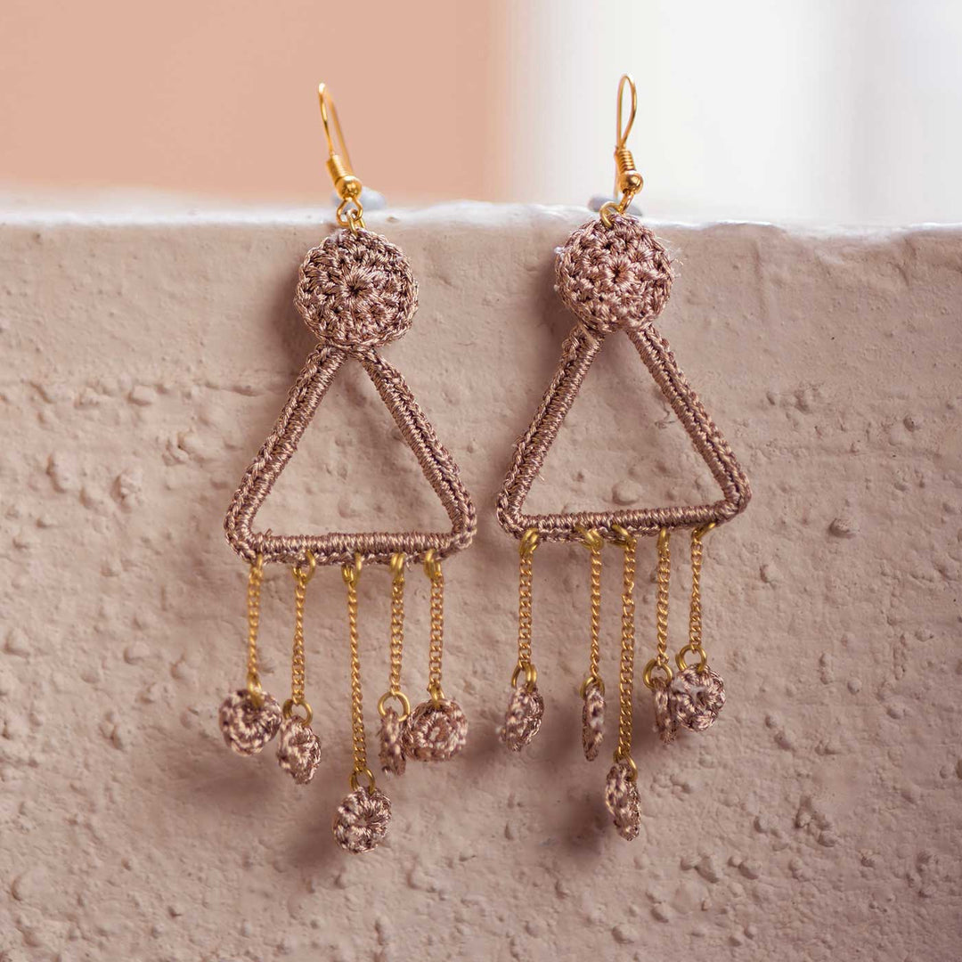 Handmade Crochet Shimmer Cluster Earrings